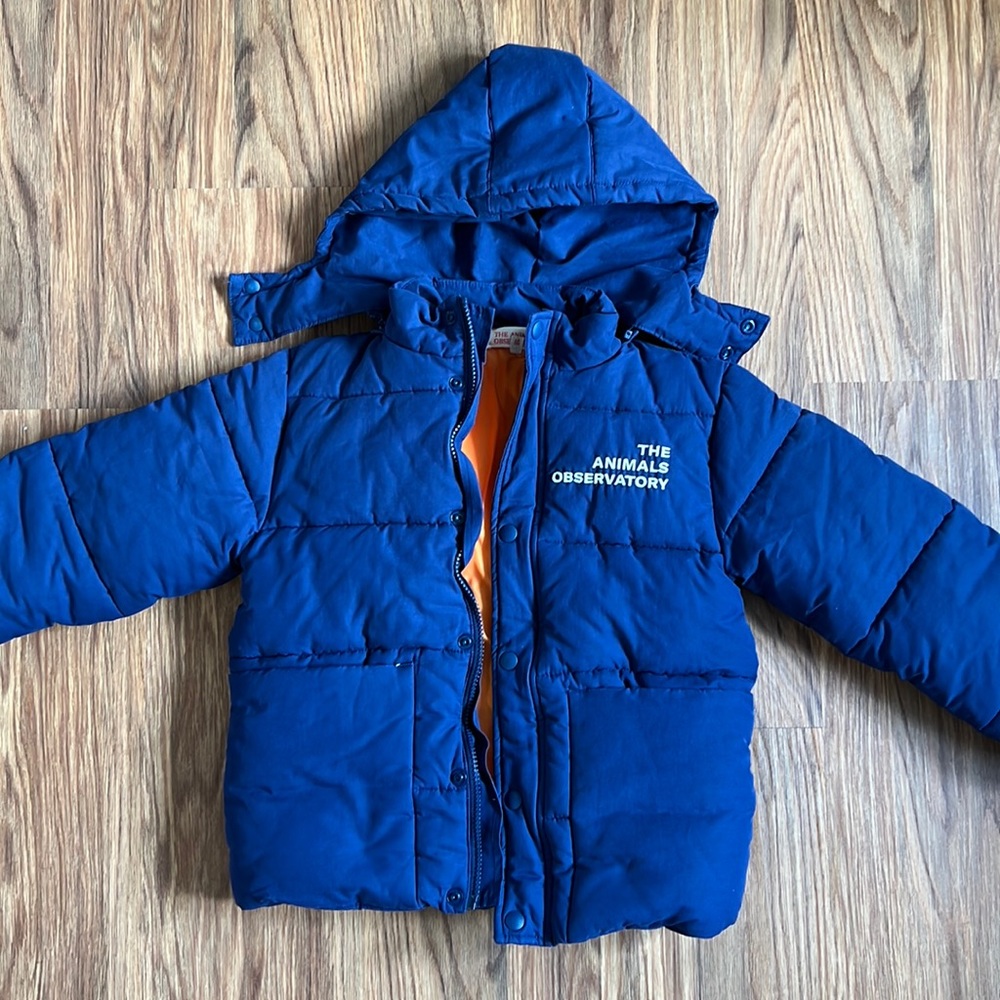 The Animals Observatory Navy Puffer Winter Lemur Jacket size 6